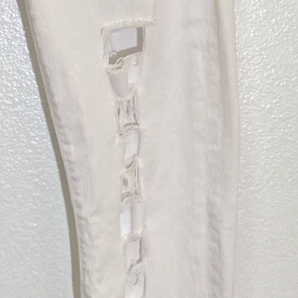 Citizens of Humanity - White Racer Skinny Leggings Frayed Destroyed - size 28 - Picture 7 of 8